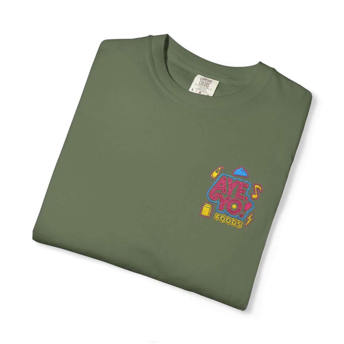 Embroidered T-Shirt - Aye Yo Foods Design