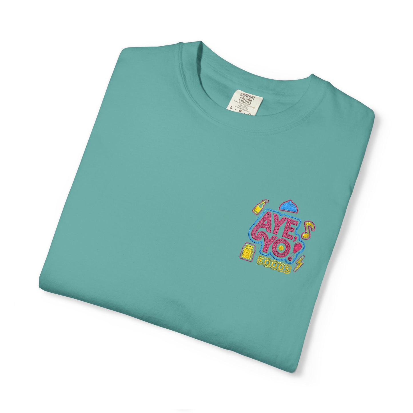 Embroidered T-Shirt - Aye Yo Foods Design