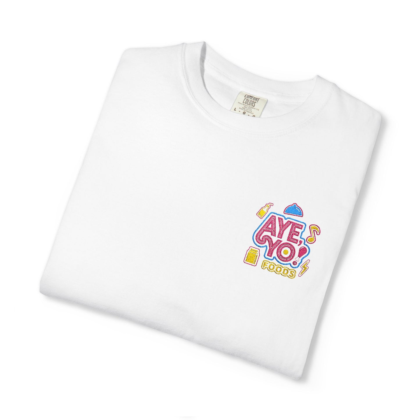 Embroidered T-Shirt - Aye Yo Foods Design