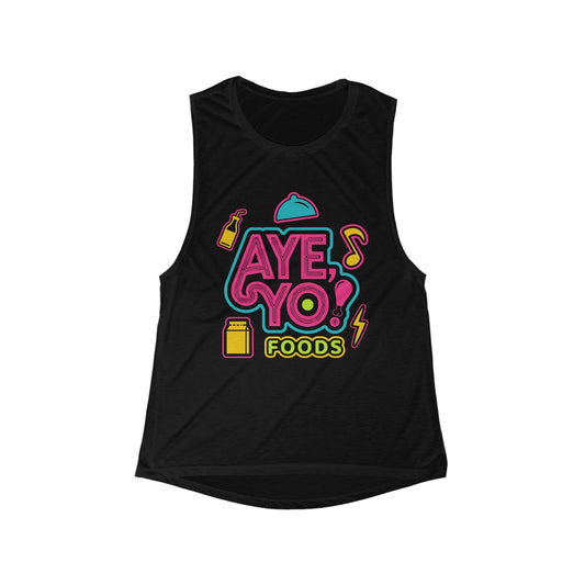 Vibrant Women's Flowy Tank Top, Fun Graphic Tee for Festivals, Casual Wear, Summer Outfits, Gift for Food Lovers