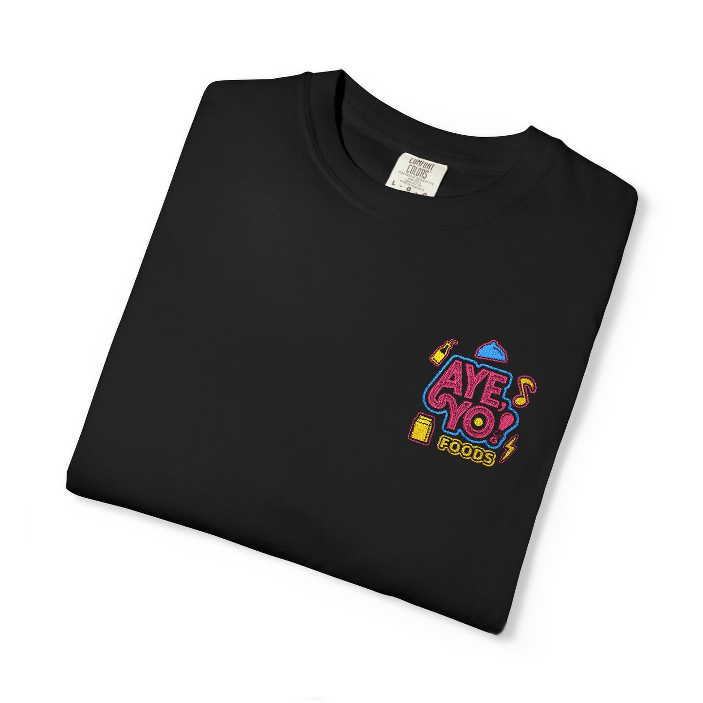 Embroidered T-Shirt - Aye Yo Foods Design